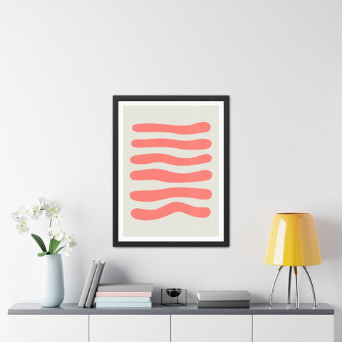 Stratica 6 - Modern Abstract Framed Poster - Wavy Lines Art for Home Decor