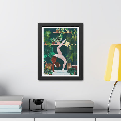 Botanical Yoga Framed Poster - Indoor Plant Decor for Peaceful Vibes