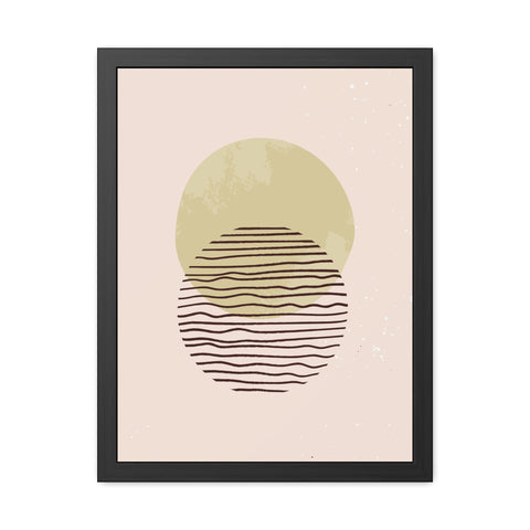 Blend 1 - Modern Minimalist Framed Poster – Abstract Green and Beige Art