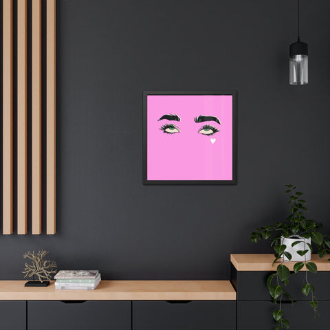 How your email finds me - Stylish Framed Poster with Eye Art - Pink Wall Decor for Modern Spaces
