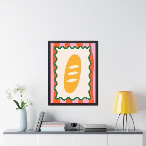 Whimsical Bread Framed Poster - Colorful Kitchen Wall Art