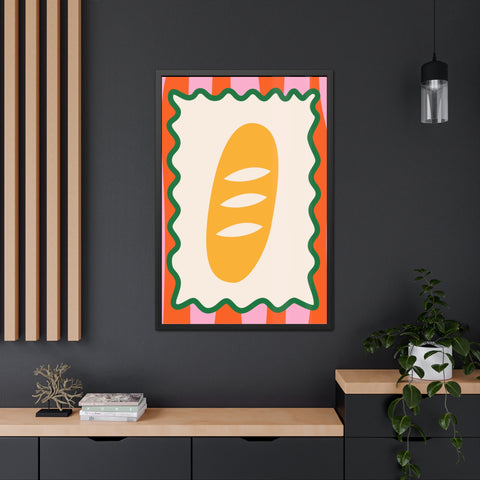 Whimsical Bread Framed Poster - Colorful Kitchen Wall Art