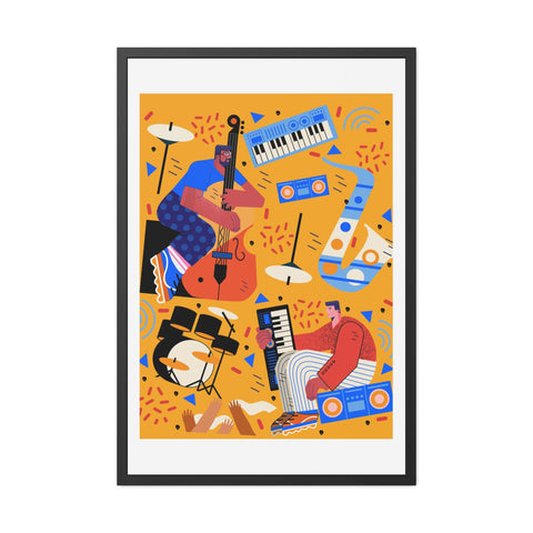 Musicana 4 - Vibrant Music-Themed Framed Posters - Perfect for Home Decor & Gift