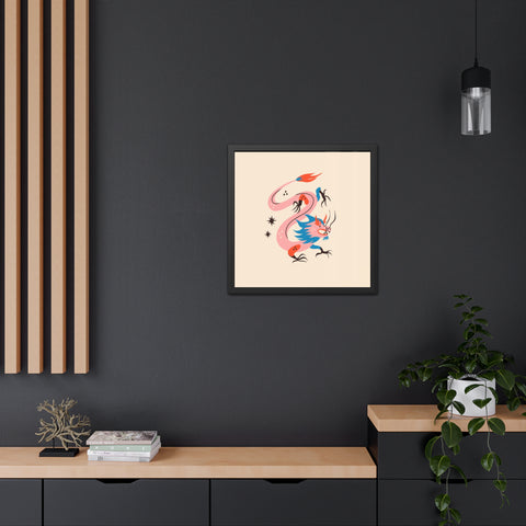 Dragon 2 - Whimsical Dragon Framed Poster - Colorful Art for Home Decor