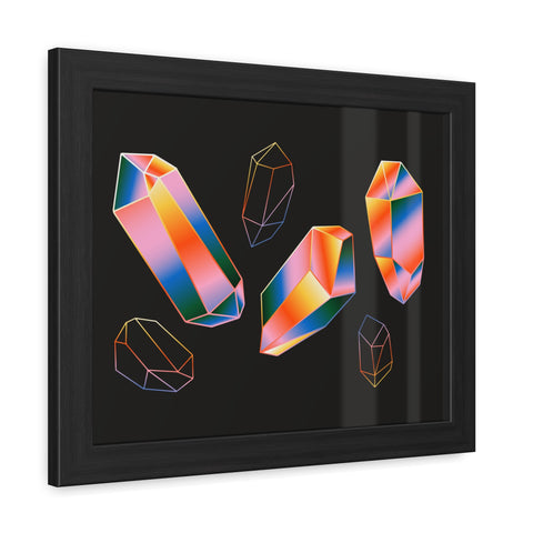 Gems - Modern Geometric Crystal Framed Poster - Stylish Wall Art for Home Decor