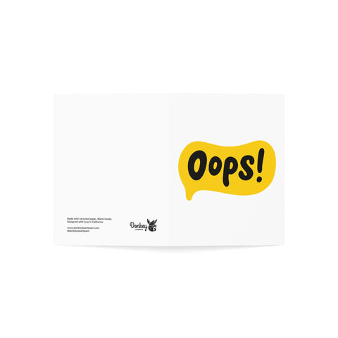 Oops! Apology Greeting Card — Apology Greeting Card - Illustrated, Funny, Snarky, Modern