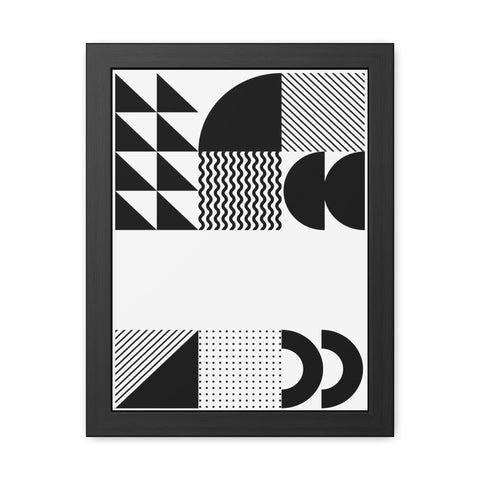 Modernica 6 - Modern Abstract Framed Poster - Black and White Geometric Wall Art