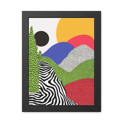 Cristobal 4 - Colorful Landscape Framed Poster - Modern Wall Art for Home Decor