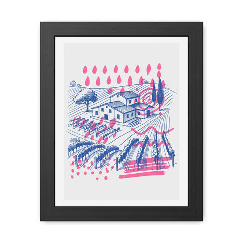 Wine Country 3 - Vibrant Vineyard Framed Poster - Modern Art Decor for Wine Lovers