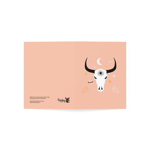 Mystic Bull Skull Greeting Card — Greeting Card - Illustrated, Beautiful, any occasion
