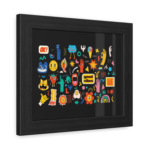 Good Vibes Framed Poster – Colorful Wall Art for Positive Energy