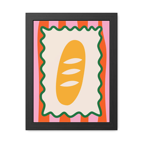 Whimsical Bread Framed Poster - Colorful Kitchen Wall Art