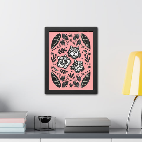 Mirror 5 - Playful Jungle Themed Framed Posters - Tiger and Leopard Artwork for Kids' Rooms