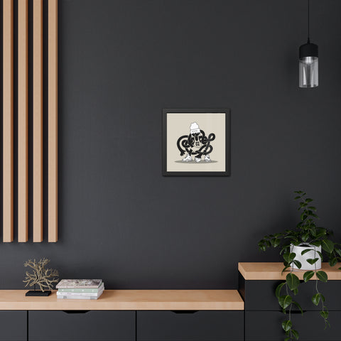Basketballin' 1 - Trendy Urban Art Print - Modern Framed Poster with Playful Character