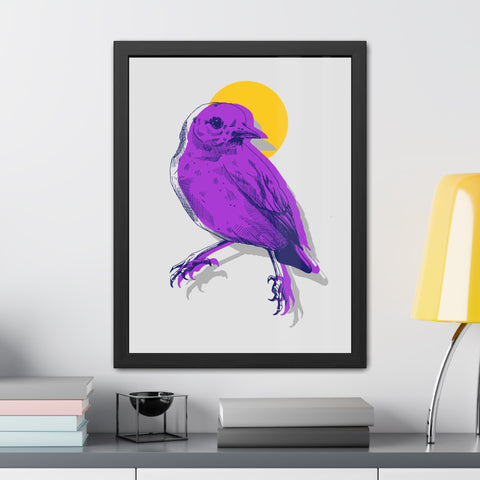Wings 3 - Purple Bird Framed Poster - Modern Home Décor
