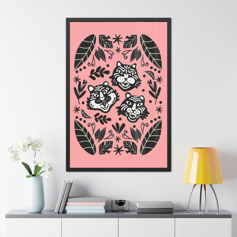 Mirror 5 - Playful Jungle Themed Framed Posters - Tiger and Leopard Artwork for Kids' Rooms