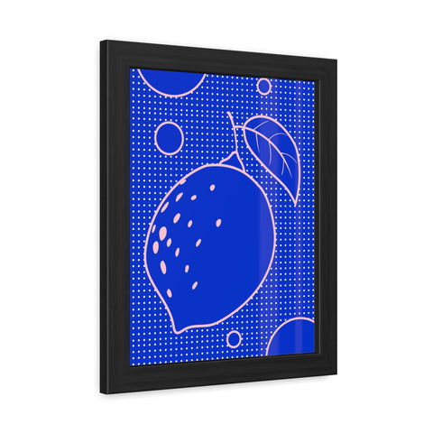 When life gives you lemons 5 - Blue Lemon Framed Poster - Modern Wall Art for Kitchen Decor