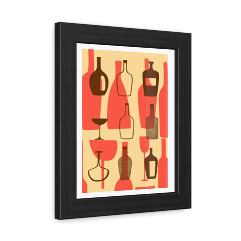 Wine Country 2 - Artistic Framed Poster – Abstract Bottle Design for Home Decor