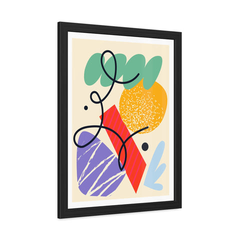 Kurian 3 - Abstract Geometric Framed Poster - Modern Wall Art for Home Décor