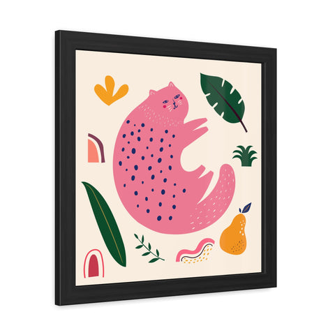 Cat lounger 1 - Whimsical Cat Framed Poster - Playful Wall Art for Cat Lovers