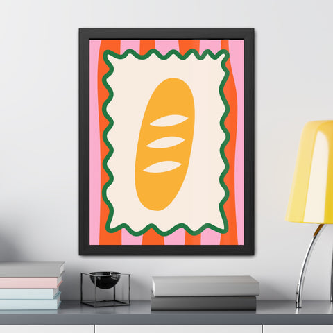 Whimsical Bread Framed Poster - Colorful Kitchen Wall Art