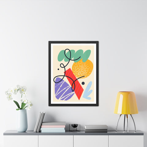 Kurian 3 - Abstract Geometric Framed Poster - Modern Wall Art for Home Décor