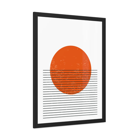 Ink Stamp 3 - Minimalist Sunset Framed Poster - Modern Home Decor Art
