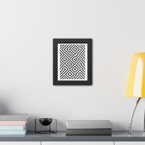 Gridline 2 - Modern Framed Poster | Black and White Geometric Art for Home Decor