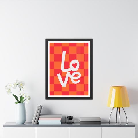 Lovin' 4 - Love Checkered Framed Poster - Perfect Wall Art for Home Decor & Gifts