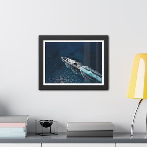 In the water - Nautical Framed Poster - Luxury Yacht at Sea Wall Art