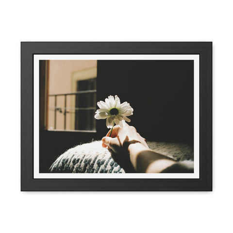 Hold Me - Elegant Framed Flower Art Poster - Serenity and Warmth for Home Decor