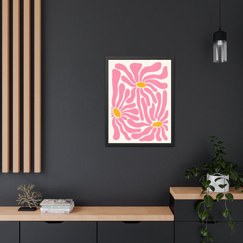 Natural Formation 7 - Botanical Framed Poster - Vibrant Pink Floral Art for Home Decor