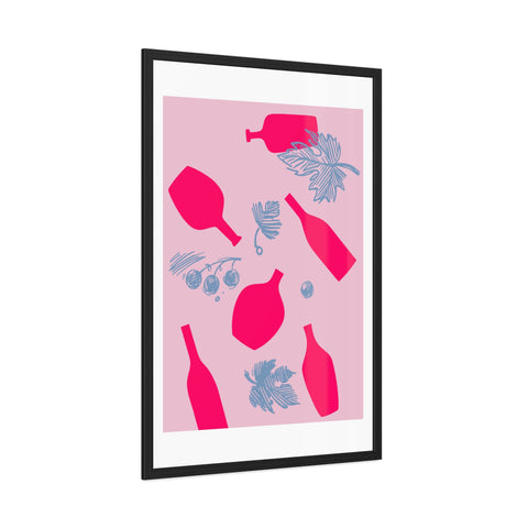 Sonoma 2 - Stylish Framed Art Print: Vibrant Bottles & Leaves Design for Home Decor