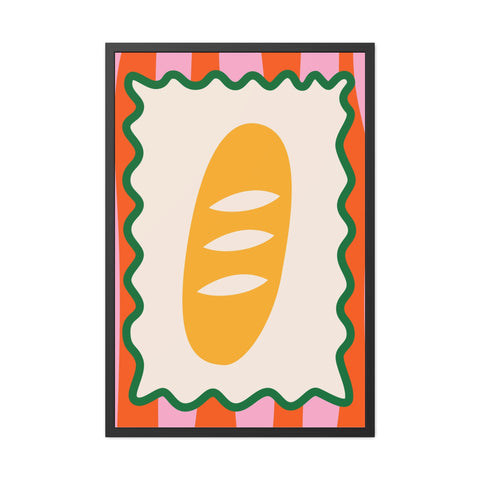 Whimsical Bread Framed Poster - Colorful Kitchen Wall Art