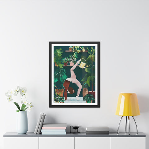 Botanical Yoga Framed Poster - Indoor Plant Decor for Peaceful Vibes