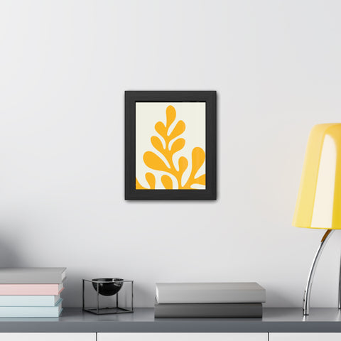Stratica 1 - Modern Abstract Framed Poster – Yellow Organic Design for Home Decor