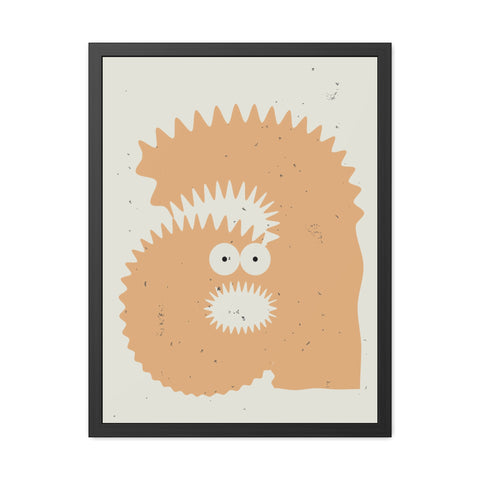 Lettermon - a monster - Quirky Framed Monster Poster - Playful Wall Art for Kids' Rooms