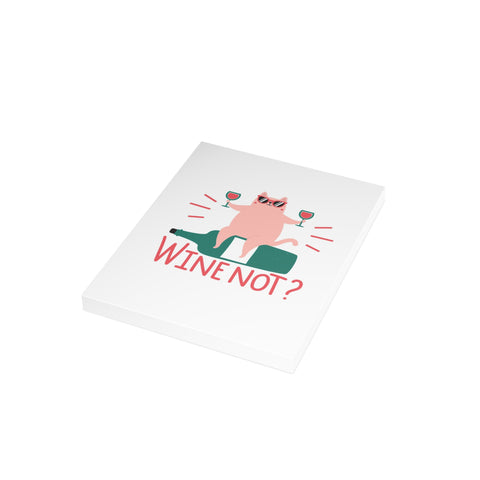 Wine Not? Cat Greeting Card — Friendship / Best Friend Greeting Card - Illustrated, Funny, Snarky, Modern