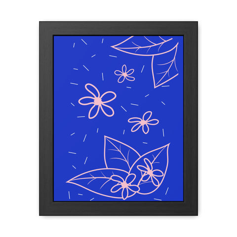 When life gives you lemons 3 - Blue Floral Framed Poster - Modern Botanical Art for Home Decor