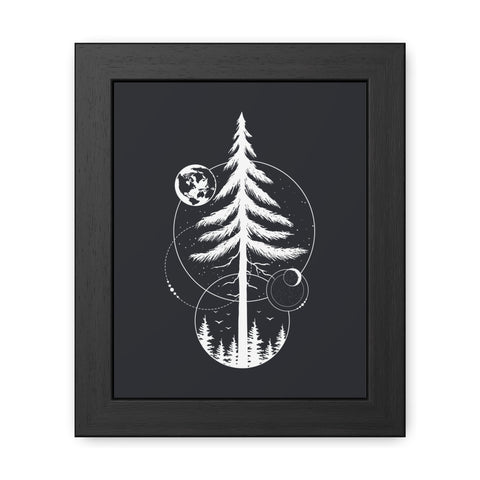 Treecraft 1 - Nature-Inspired Framed Poster - Cosmic Pine Tree Wall Art
