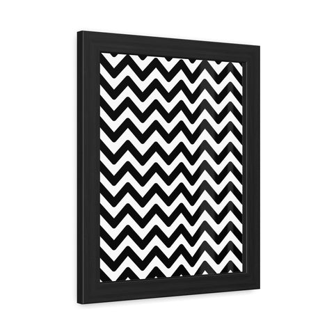 Damien 2 - Modern Chevron Framed Poster | Black & White Wall Art for Home Decor