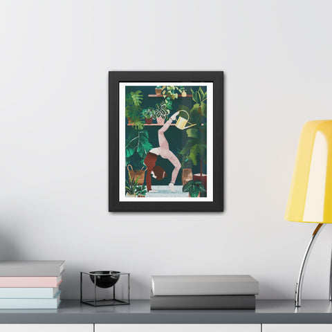 Botanical Yoga Framed Poster - Indoor Plant Decor for Peaceful Vibes