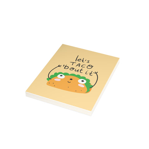 "Let’s Taco 'Bout It" Cute Taco Greeting Card — Friendship / Best Friends Greeting Card - Illustrated, Funny, Snarky, Modern