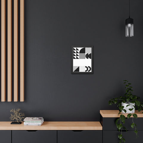Modernica 6 - Modern Abstract Framed Poster - Black and White Geometric Wall Art