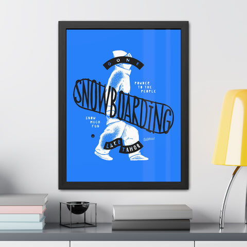 Gone Snowboarding Framed Poster - Fun Winter Decor for Ski Lovers