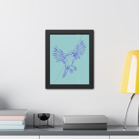 Wings 4 - Blue Bird Framed Poster - Elegant Wall Art for Home Decor