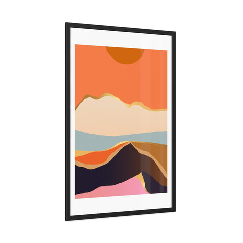 South 2 - Abstract Mountain Framed Poster - Modern Wall Art for Home Decor
