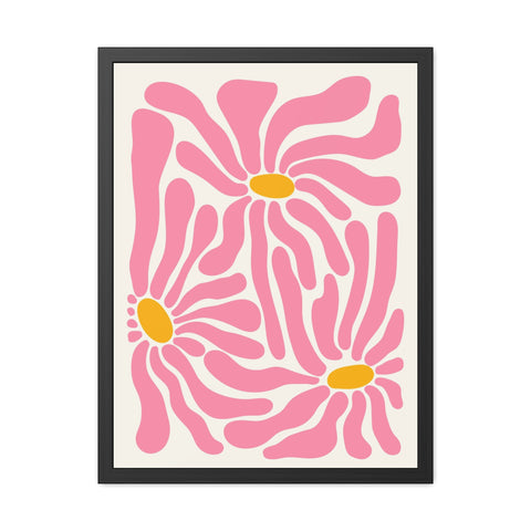 Natural Formation 7 - Botanical Framed Poster - Vibrant Pink Floral Art for Home Decor