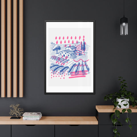 Wine Country 3 - Vibrant Vineyard Framed Poster - Modern Art Decor for Wine Lovers
