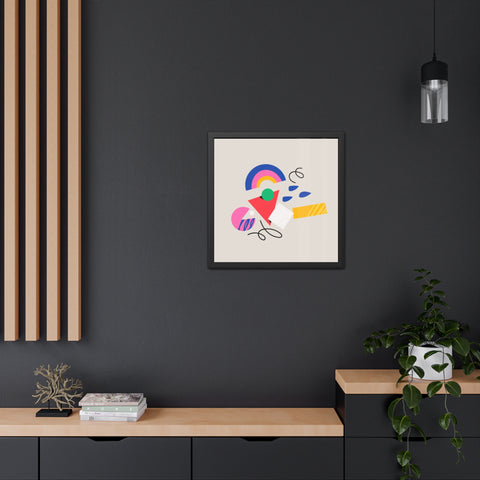 Cluster 3 - Abstract Framed Poster Art - Modern Decor for Home & Office